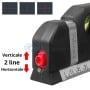 Niveau laser multifonction 4-en-1 laser horizontal vertical, 4 niveau, règle de 15 cm, mètre ruban 3m XIHER-O