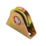 Poulie métallique jaune en forme de V avec roulement central, utilisée pour câbles ou cordages, diamètre 60 mm