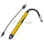 Briquet électrique rechargeable jaune avec câble USB et corps en aluminium flexible
