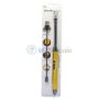 Briquet électrique rechargeable jaune avec câble USB pour allumer barbecue ou bougies, emballage transparent.