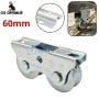 Double poulie en acier pour portail coulissant, largeur 60 mm, marque GS OPTIMUS