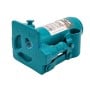 Cric bouteille hydraulique bleu compact pour voiture avec étiquette technique.