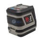 Niveau laser compact noir et gris avec indication '2 LINE' en rouge sur le côté