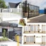 Poulie métallique jaune en V 80mm avec exemples d'utilisation sur portes et portails coulissants