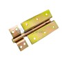 Verrou métallique jaune de 100mm avec plusieurs trous pour fixation