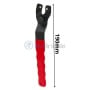 Clé ajustable pour meuleuse d'angle de 190 mm avec poignée rouge antidérapante.