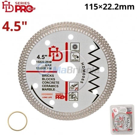 MaBricole | HD PRO | Pour meuleuse | Disque diamant 150x22.2mm, coupe brique, blocs, béton, céramique et marbre HD PRO | HDM0065