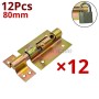 Lot de 12 verrous en métal jaune de 80mm avec trou pour cadenas