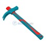 Marteau arrache-clous bleu et rouge avec poignée ergonomique isolante.