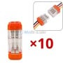 Connecteur électrique rapide transparent avec embouts orange, vendu par lot de 10 pièces.