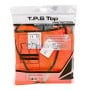 Gilet de sécurité orange réfléchissant emballé dans un sachet plastique transparent