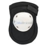 Genouillère noire avec coque rigide blanche en PVC et sangle de fixation velcro