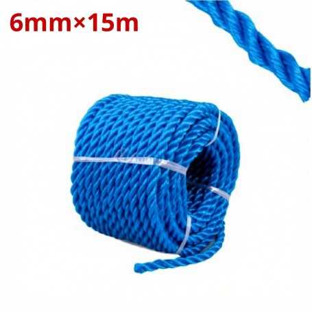 MaBricole | | Accessoires maison | Corde torsadée à 3 brins en PP monofilament 6 mm × 15 m multicolore