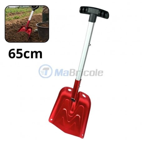 Pelle en aluminium avec bras détachable en deux position 65-44cm pour neige et sable