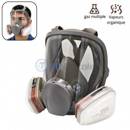 Masque de protection intégral, réutilisable avec filtre pour la protection contre les gaz multiples et les vapeurs organiques