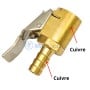Clip de valve en cuivre avec levier métallique pour gonflage rapide, adapté aux pneus de véhicules