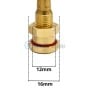 Valve de gonflage tubeless coudée en cuivre avec mesures de diamètre 12 mm et 16 mm