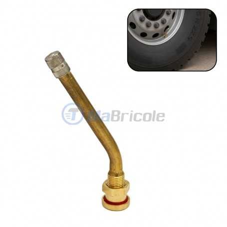 Valve de gonflage en cuivre coudée pour pneus tubeless, diamètre 8 mm, avec bouchon métallique