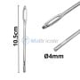 Aiguille fendue interchangeable en métal de 10,5 cm de longueur et 4 mm de diamètre