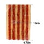 Cinq mèches de réparation rouges de 7 mm de largeur et 10 cm de longueur sur un support transparent.