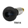 صمام إطار TR414C بقاعدة مطاطية سوداء وجسم معدني مطلي بالكروم