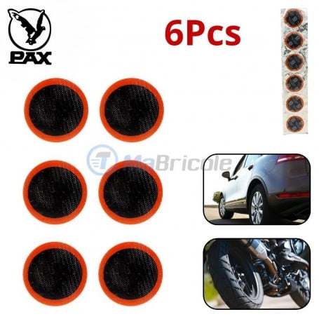 MaBricole | PAX | Autre accessoires | Lot de 6 patchs 43mm, pièces de réparation des crevaisons de chambres à air par vulcanisation à froid PAX
