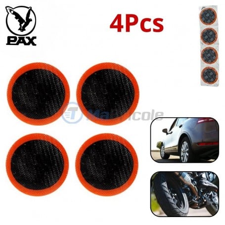 MaBricole | PAX | Autre accessoires | Lot de 4 patchs 6cm, pièces de réparation des crevaisons de chambres à air par vulcanisation à froid PAX