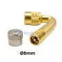 MaBricole | | Pour outillage à air comprimé | Extension, rallonge de valve coudée à 45° en cuivre, hauteur 35 mm pour faciliter le gonflage des pneus