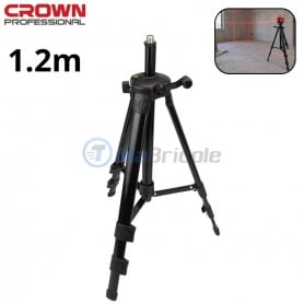 Trépied télescopique en aluminium 1.2m pour niveau laser CROWN | 02330
