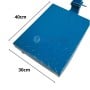 Balance électronique commerciale avec plateau bleu de 40x30 cm, prise de vue en plongée