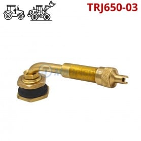 Valve tubeless coudée en cuivre TRJ650-03, embase de fixation jante type TRSP2, pour les pneus de génie civil, engins, agricoles