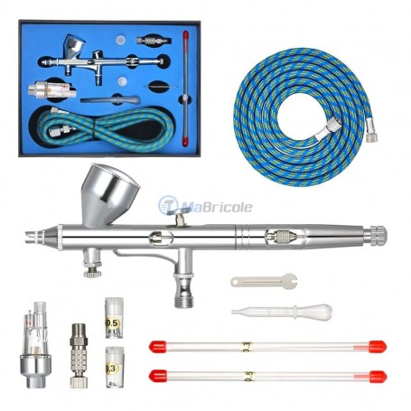 Kit aérographe, mini pistolet à air comprimé 0.2mm avec filtre | RS24503-82 | Outils de peinture | MaBricole Algérie