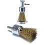 Jeu de 3 brosses métalliques circulaires 25/50/65mm tige 6mm HOMAS | Pour perceuse et visseuse | MaBricole Algérie