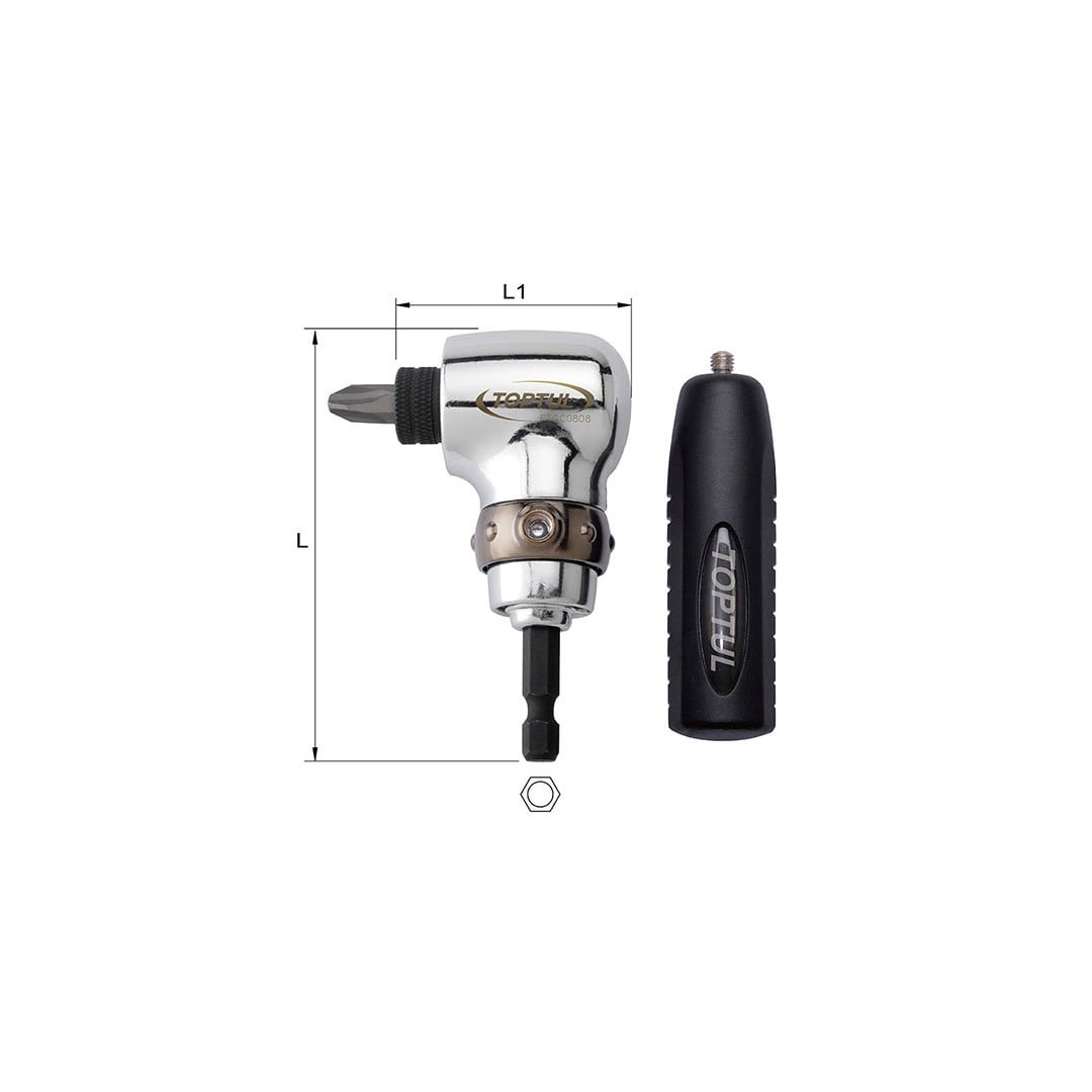 Pvczool Angle Droit Broyeur 90° Perceuse Pneumatique 1/4" - Extension Outil Compact