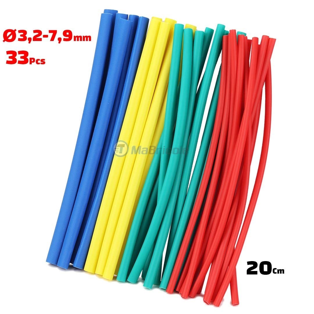 Assortiment De 100 Gaines Thermo-rétractables BGS - Couleurs Variées, Taille 8123