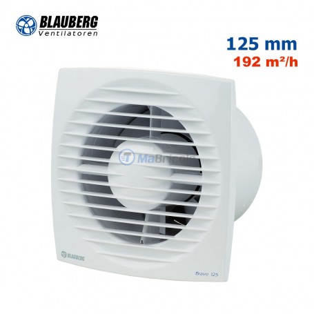 Ventilateur extracteur d'air 125mm 192m³/h model Bravo125 blanc BLAUBERG | Accessoires d'électricité | MaBricole Algérie