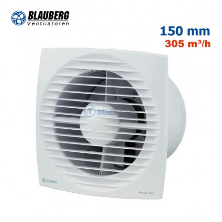 Ventilateur extracteur d'air 150mm 305m³/h model Bravo150 blanc BLAUBERG | Accessoires d'électricité | MaBricole Algérie