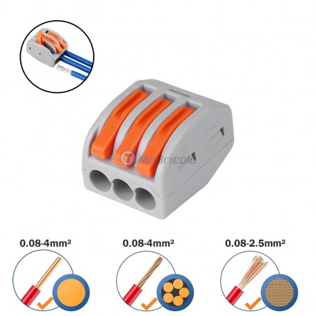 موصل كهربائي سريع 3 أطراف 32أمبير 0.08-2.5ملم بشهادة سي كيو سي | ملحقات كهربائية | مابريكول الجزائر