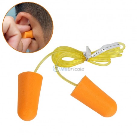 Bouchons d'Oreilles antibruit orange avec fil BEETRO | Protection auditive | MaBricole Algérie