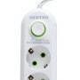 Multiprise avec interrupteur 2m 4 prises de terre 3 USB 2000W MAX WHITE BEETRO | LA345-WHITE | Rallonge et multiprise | MaBricole Algérie