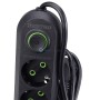 Multiprise avec interrupteur 2m 3 prises de terre 2 prises spéciale 3 USB 2000W MAX BEETRO | LA348-BLACK | Rallonge et multiprise | MaBricole Algérie