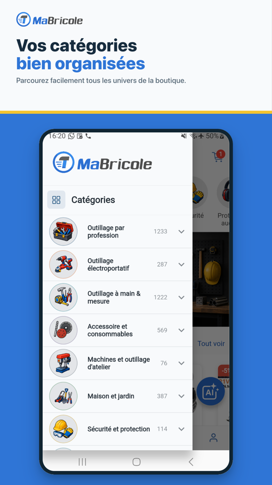 Menu des categories d outillage Mabricole